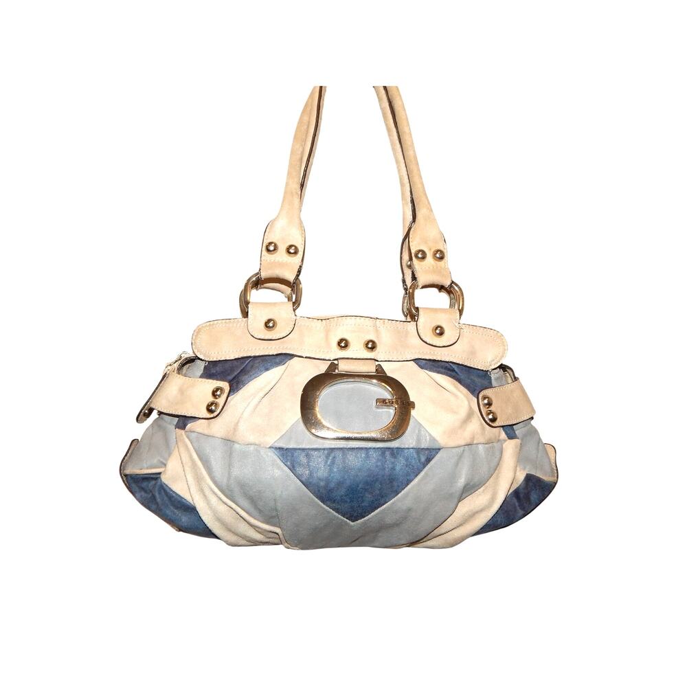 Y2K GUESS Patchwork Leather Suede Hobo Shoulder Handbag